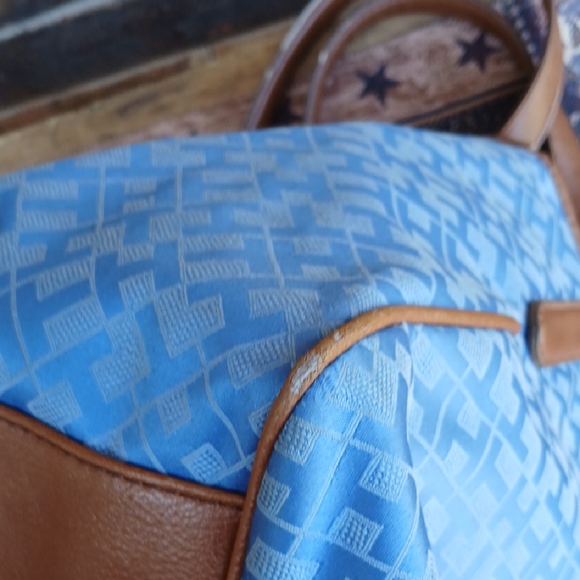 Tommy Hilfiger Blue and Brown Tote Bag - Picture 6 of 16